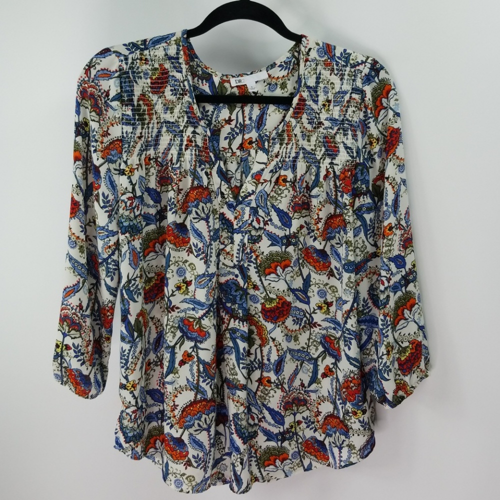 DR2 Peasant Top Floral Design